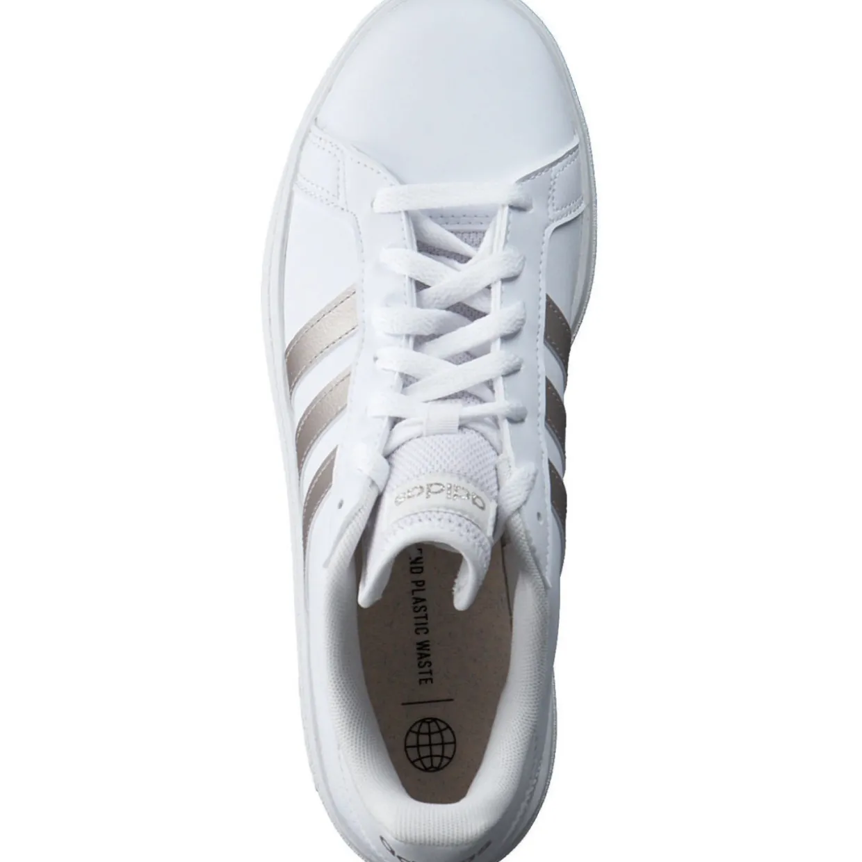 Adidas Core Grand Court Base 2 W, Sneakers Low, Damen, weiß / gold
