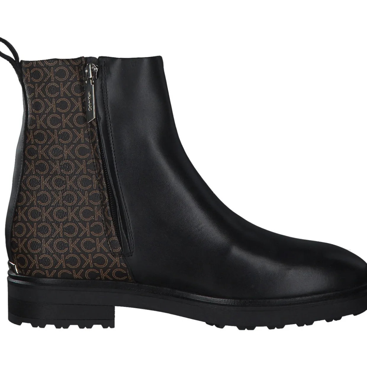 Calvin Klein HW0HW01313, Chelsea Boots, Damen, Schwarz /Brown Mono