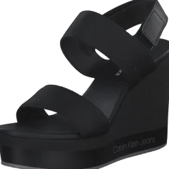 Calvin Klein YW0YW01360, Plateau-Sandaletten, Damen, black