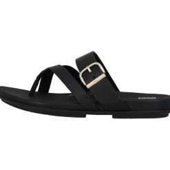 Fit Flop Gracie Buckle HM5, Zehentrenner, Damen, Schwarz