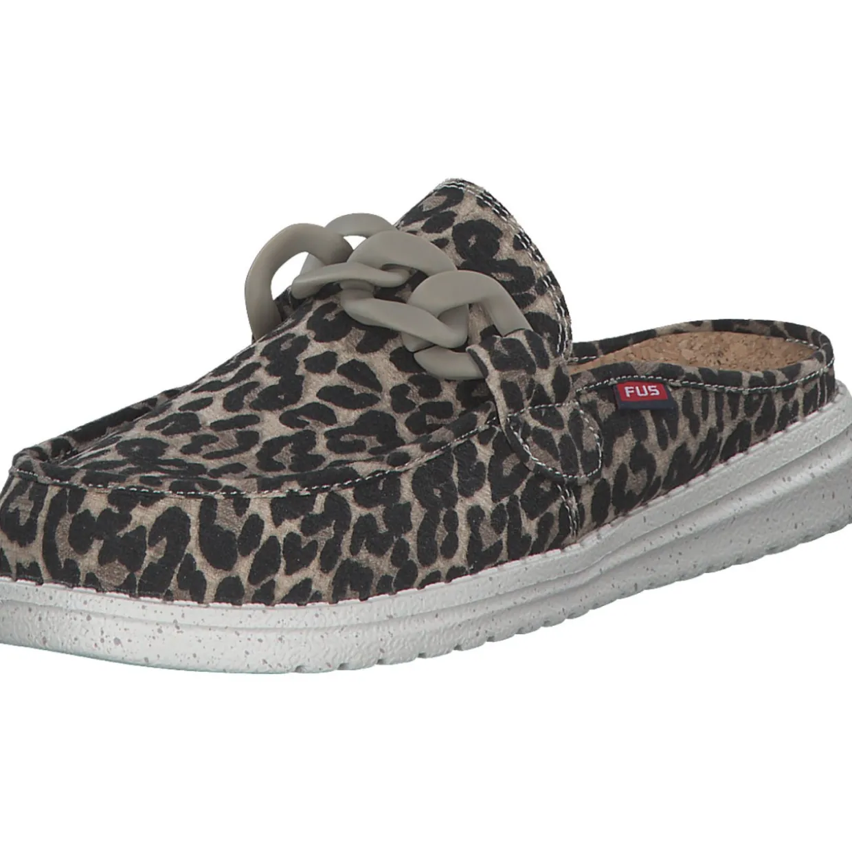 Fusion Ella, Plateau-Pantoletten, Damen, chain leo beige