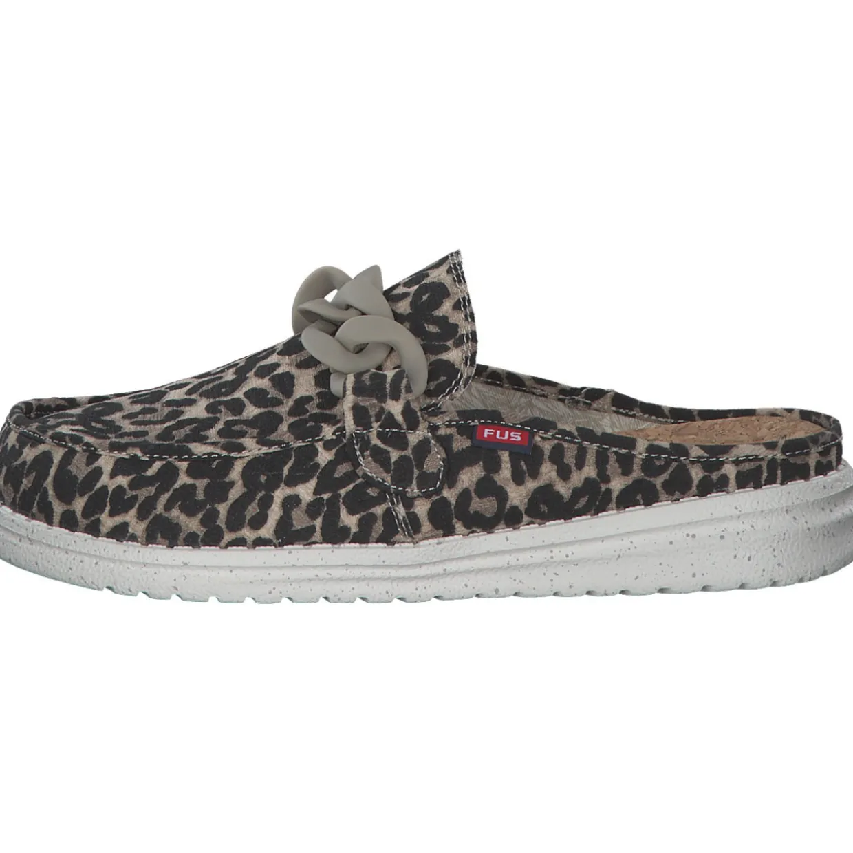 Fusion Ella, Plateau-Pantoletten, Damen, chain leo beige