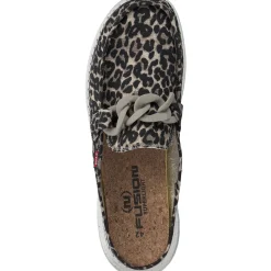 Fusion Ella, Plateau-Pantoletten, Damen, chain leo beige