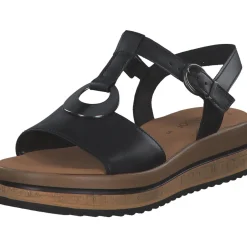 Gabor 44.562, Keilsandaletten, Damen, schwarz(altsilber)