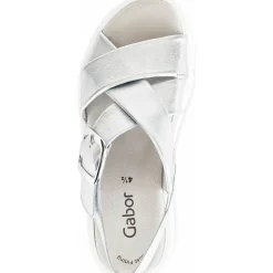 Gabor 44.752, Keilsandaletten, Damen, silber (weiss)