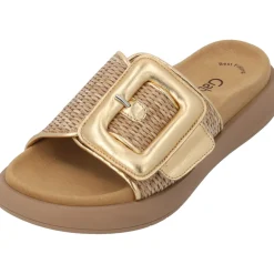 Gabor 44.620, Plateau-Pantoletten, Damen, silber (uni+gold)