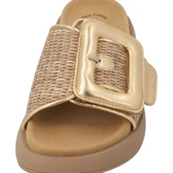 Gabor 44.620, Plateau-Pantoletten, Damen, silber (uni+gold)