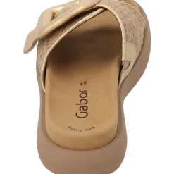 Gabor 44.620, Plateau-Pantoletten, Damen, silber (uni+gold)