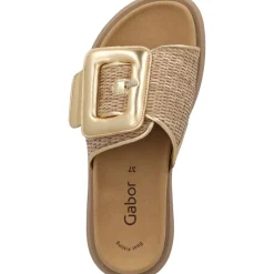 Gabor 44.620, Plateau-Pantoletten, Damen, silber (uni+gold)