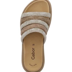 Gabor 43.752, Plateau-Pantoletten, Damen, gold kombi