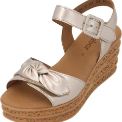 Gabor 44.653, Plateau-Sandaletten, Damen, puder (Kork/creme)