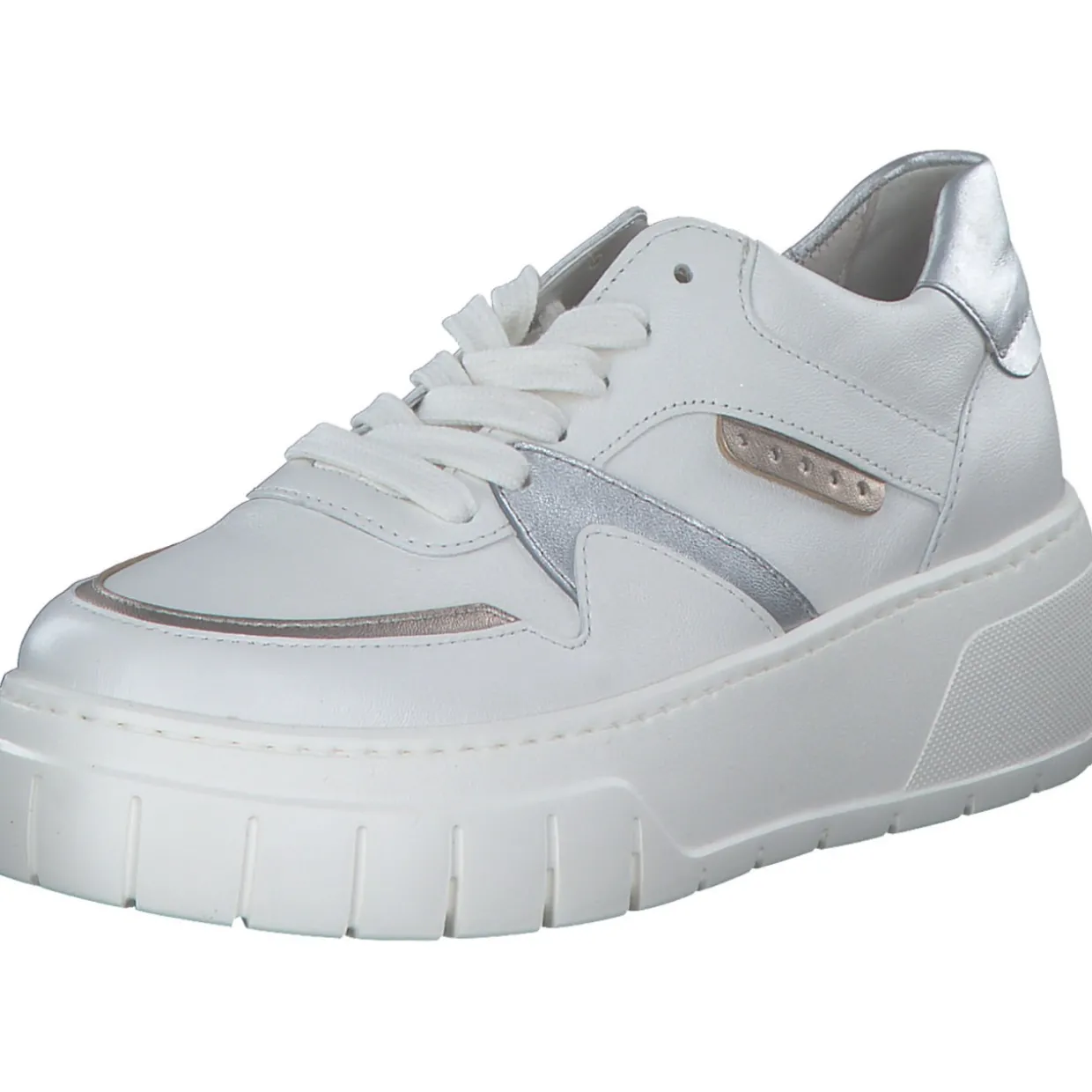 Gabor 63.223, Schnürschuhe, Damen, latte/puder/silber