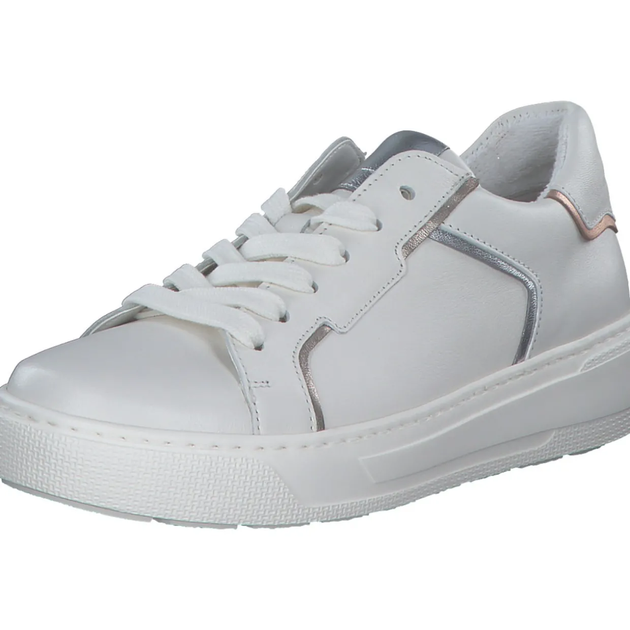 Gabor 63.210, Schnürschuhe, Damen, latte/silber/puder