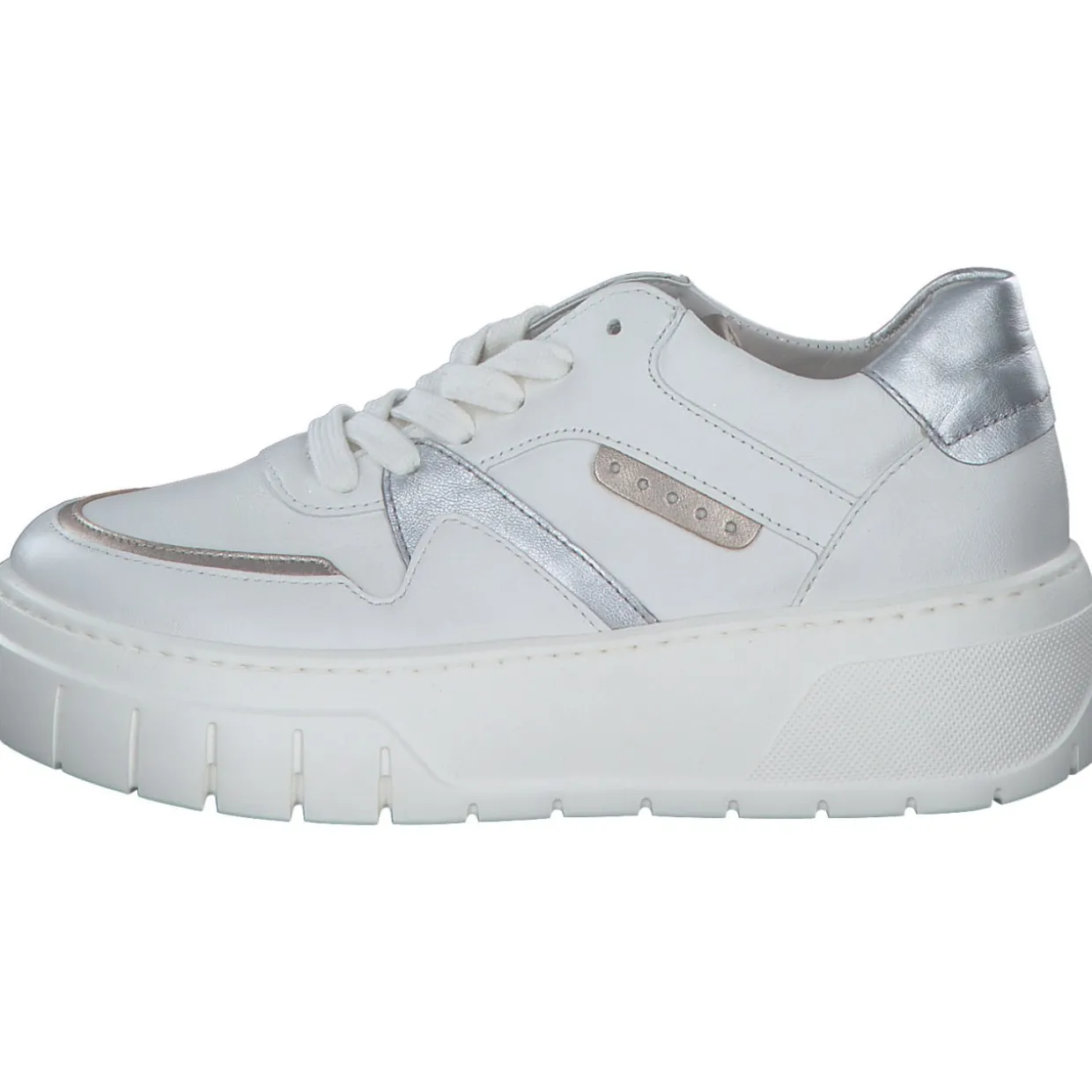 Gabor 63.223, Schnürschuhe, Damen, latte/puder/silber