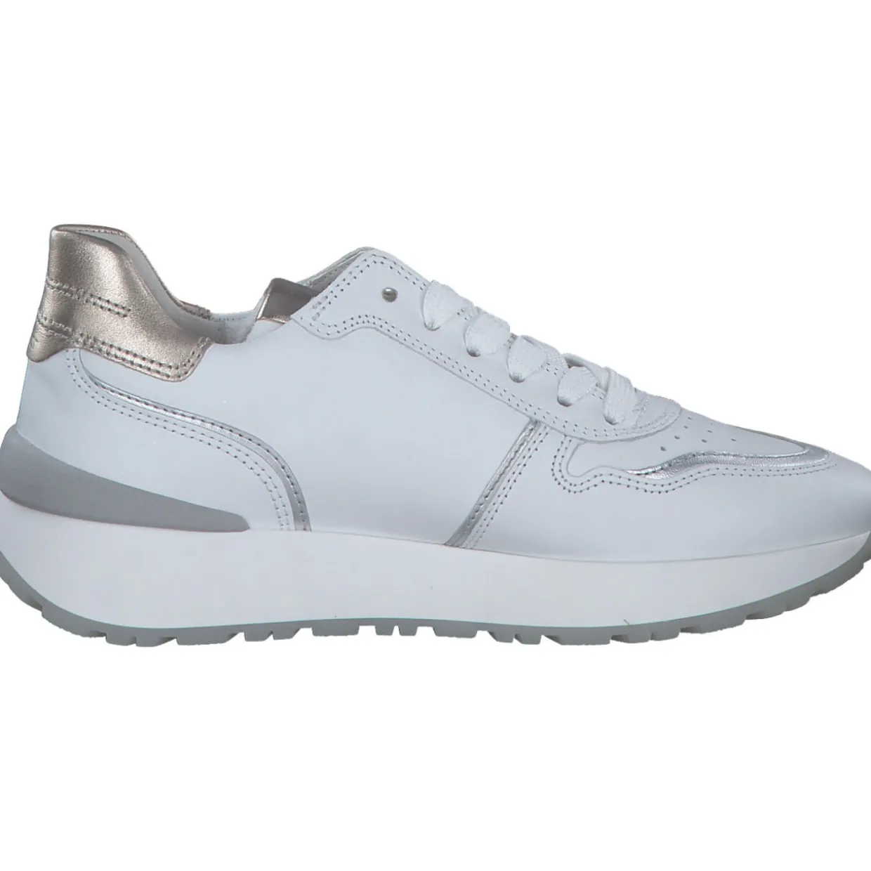 Gabor 63.490, Schnürschuhe, Damen, weiss/silber/puder