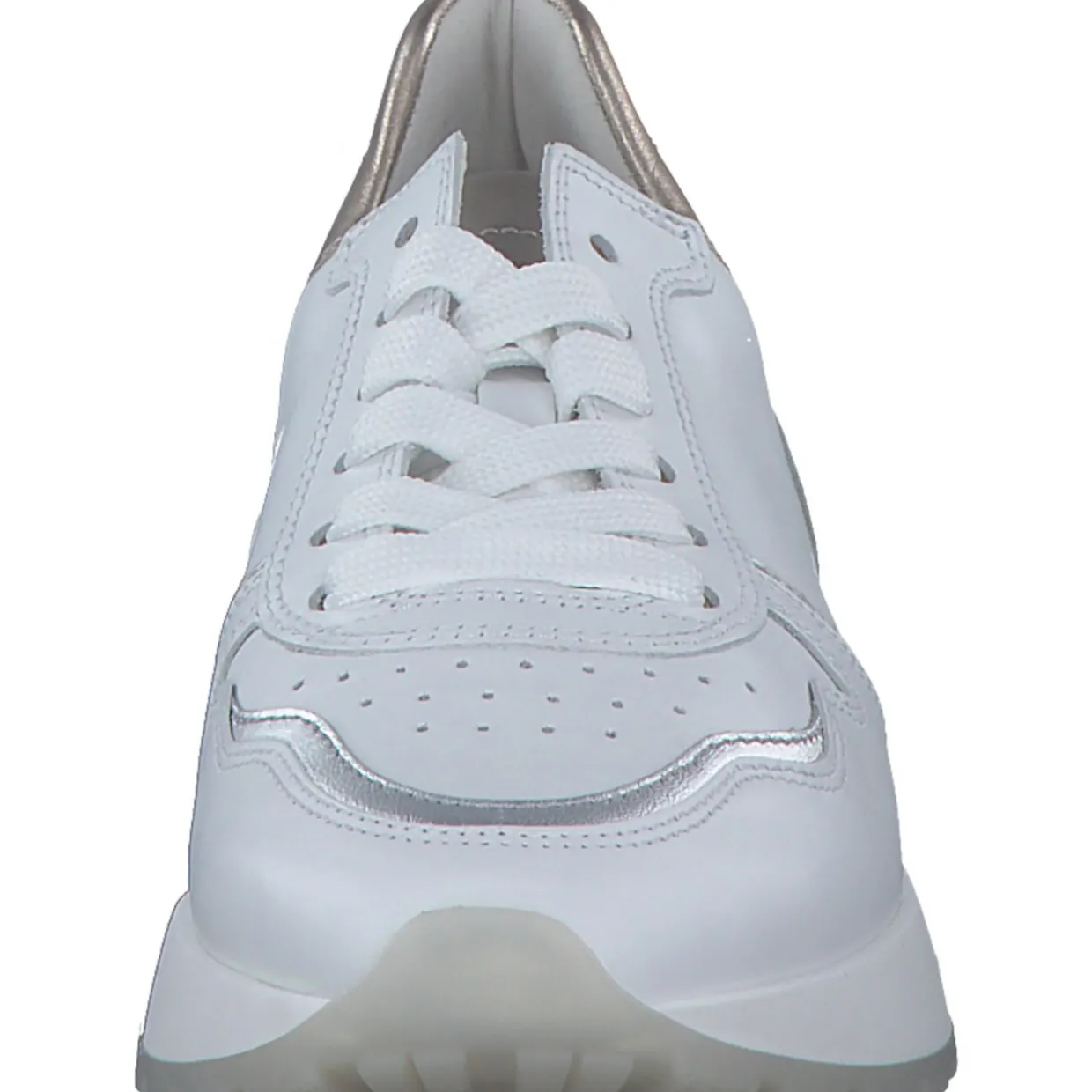 Gabor 63.490, Schnürschuhe, Damen, weiss/silber/puder