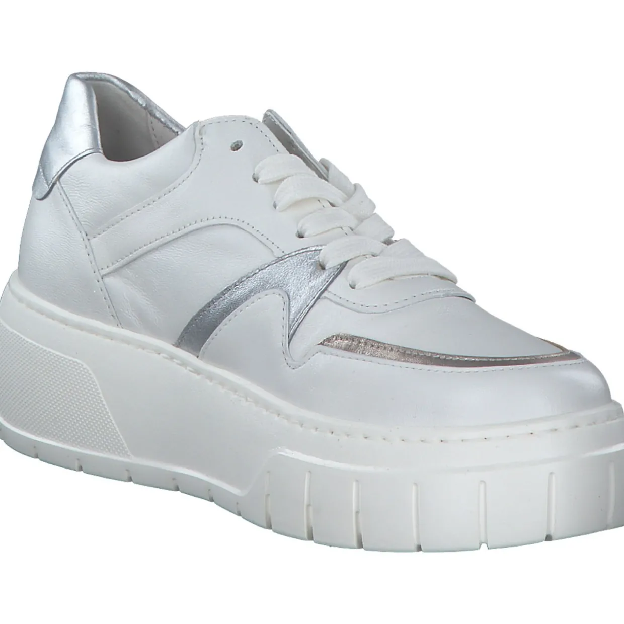 Gabor 63.223, Schnürschuhe, Damen, latte/puder/silber