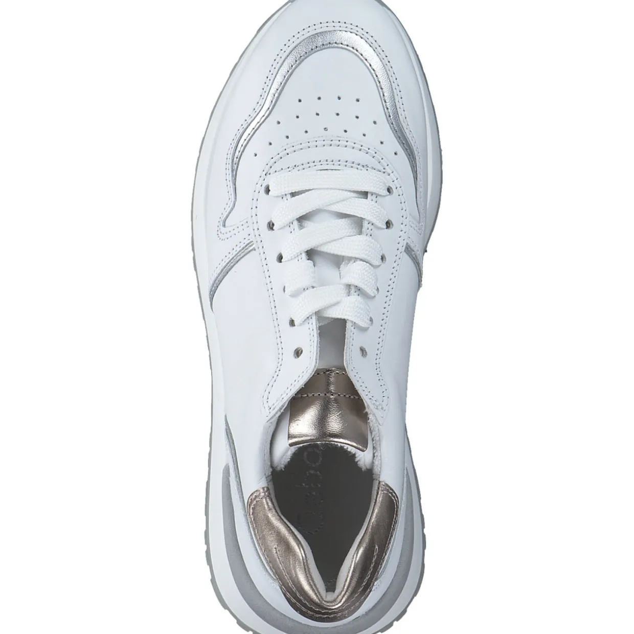 Gabor 63.490, Schnürschuhe, Damen, weiss/silber/puder