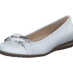 Gabor Comfort 42.625, Ballerinas, Damen, weiss (uni+silber)