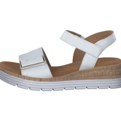 Gabor Comfort 42.700, Keilsandaletten, Damen, weiss (uni+gold)