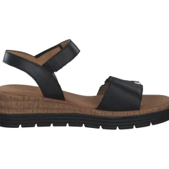 Gabor Comfort 42.700, Keilsandaletten, Damen, schwarz (uni+gold)