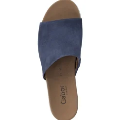 Gabor York 82.880, Plateau-Pantoletten, Damen, Blau