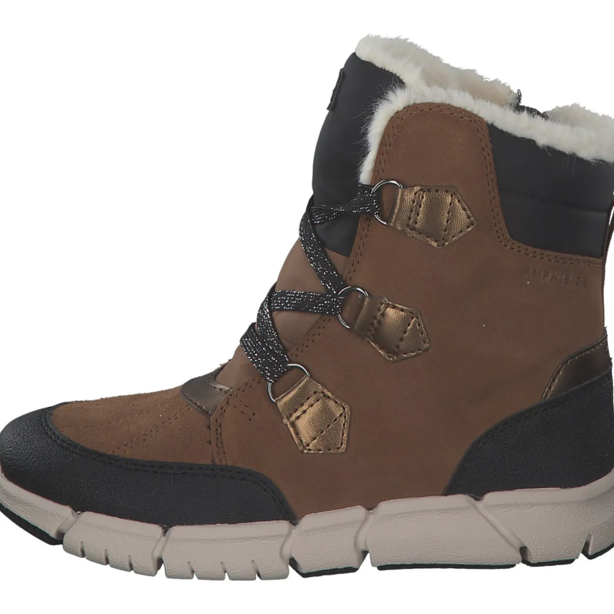 Geox J16APA, Winterstiefel, Kinder, Braun