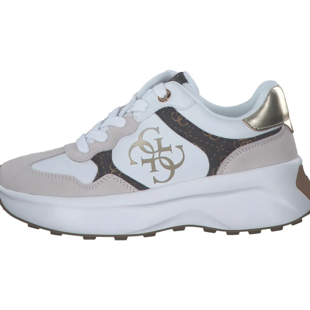 Guess Luckei FLPLUC, Schnürschuhe, Damen, white brown