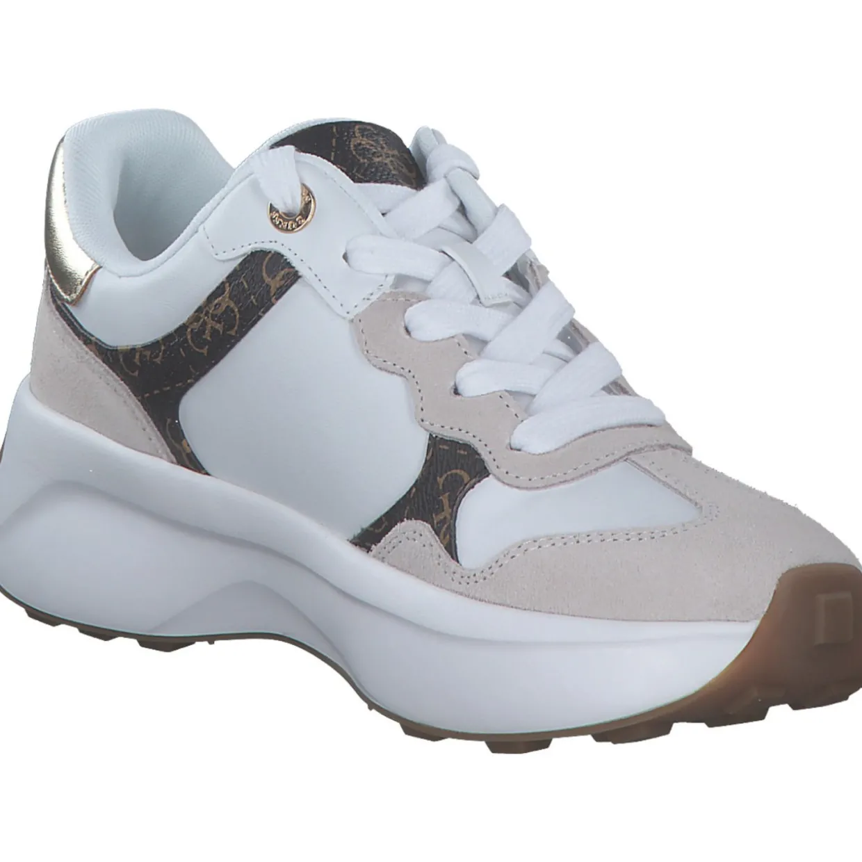 Guess Luckei FLPLUC, Schnürschuhe, Damen, white brown