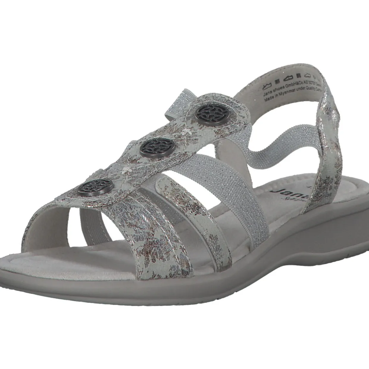 Jana Shoes 28165, Keilsandaletten, Damen, GREY/FLOWER