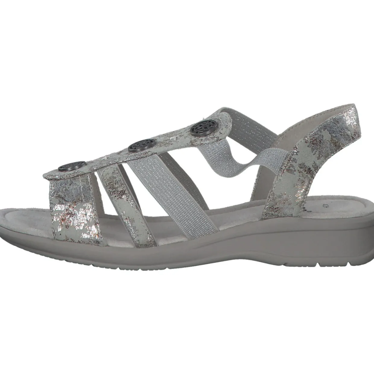 Jana Shoes 28165, Keilsandaletten, Damen, GREY/FLOWER