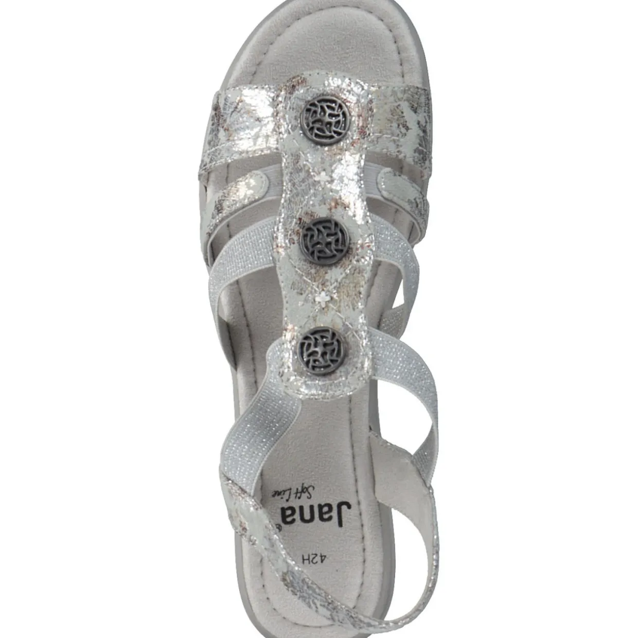 Jana Shoes 28165, Keilsandaletten, Damen, GREY/FLOWER