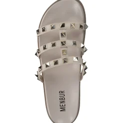 Menbur 24921, Plateau-Pantoletten, Damen, white (beige)
