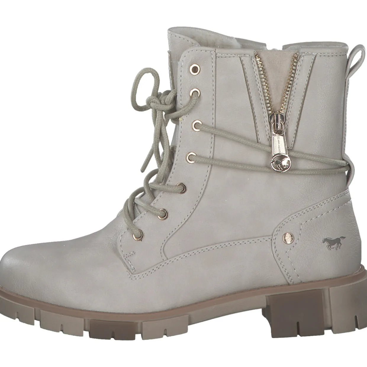 Mustang 1443602-243, Schnürstiefel, Damen, Beige (Ivory)