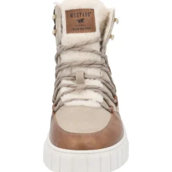 Mustang 1446601, Schnürstiefel, Damen, taupe