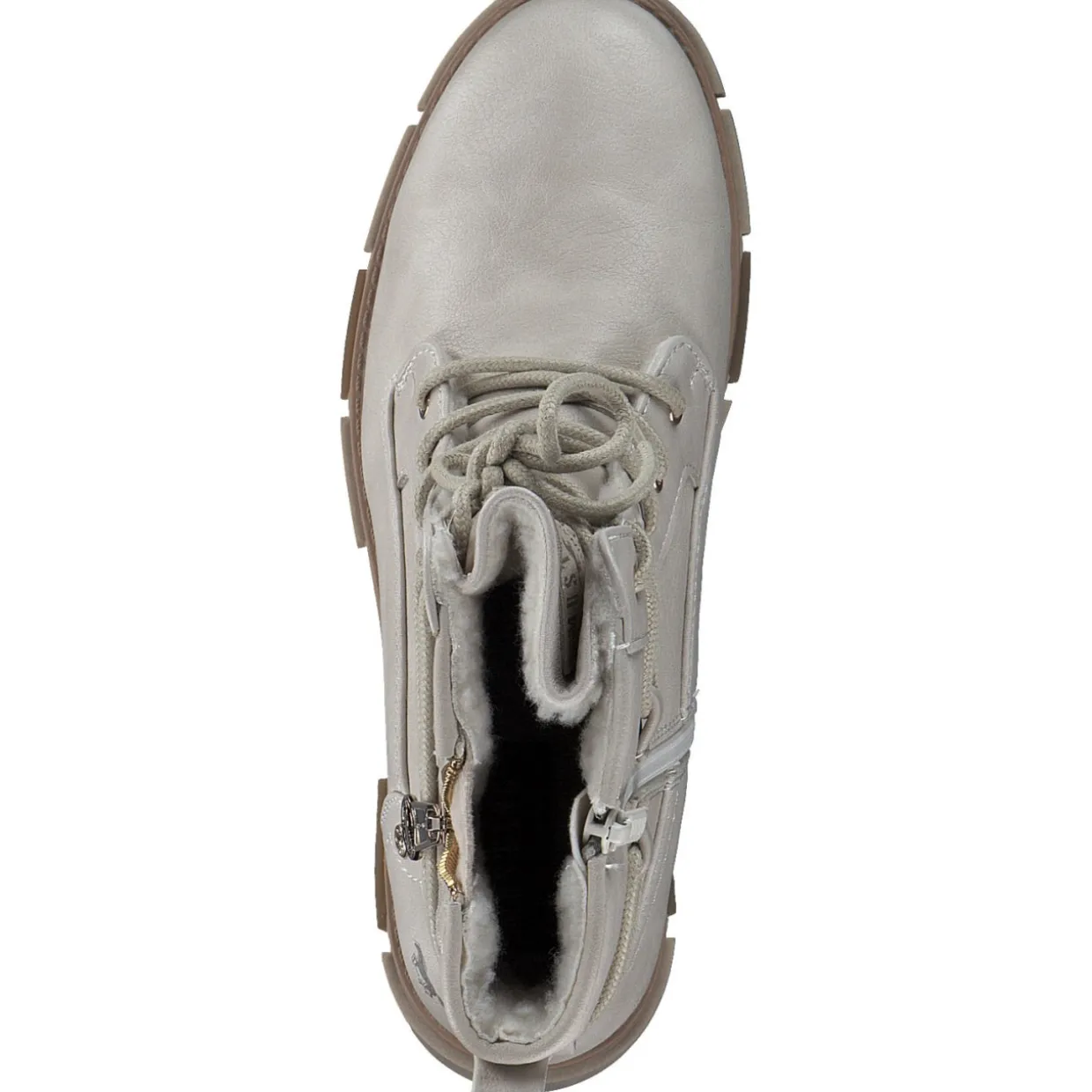 Mustang 1443602-243, Schnürstiefel, Damen, Beige (Ivory)