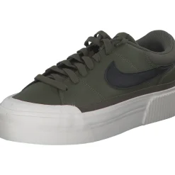 Nike Court Legacy Lift DM7590, Schnürschuhe, Damen, medium olive/black-sail-team o