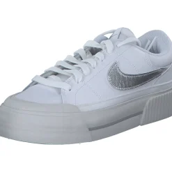 Nike Court Legacy Lift HQ2307, Schnürschuhe, Damen, white/met silver-lt bone