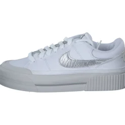 Nike Court Legacy Lift HQ2307, Schnürschuhe, Damen, white/met silver-lt bone