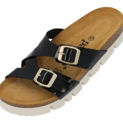 Palado Arrila PL, Plateau-Pantoletten, Damen, Schwarz Lack