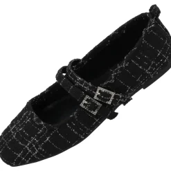 Palado Biaruk by Sila Sahin, Riemchenballerinas, Damen, Schwarz/Silber