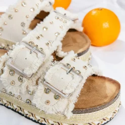 Palado Brutees by Sila Sahin, Plateau-Sandaletten, Damen, Beige