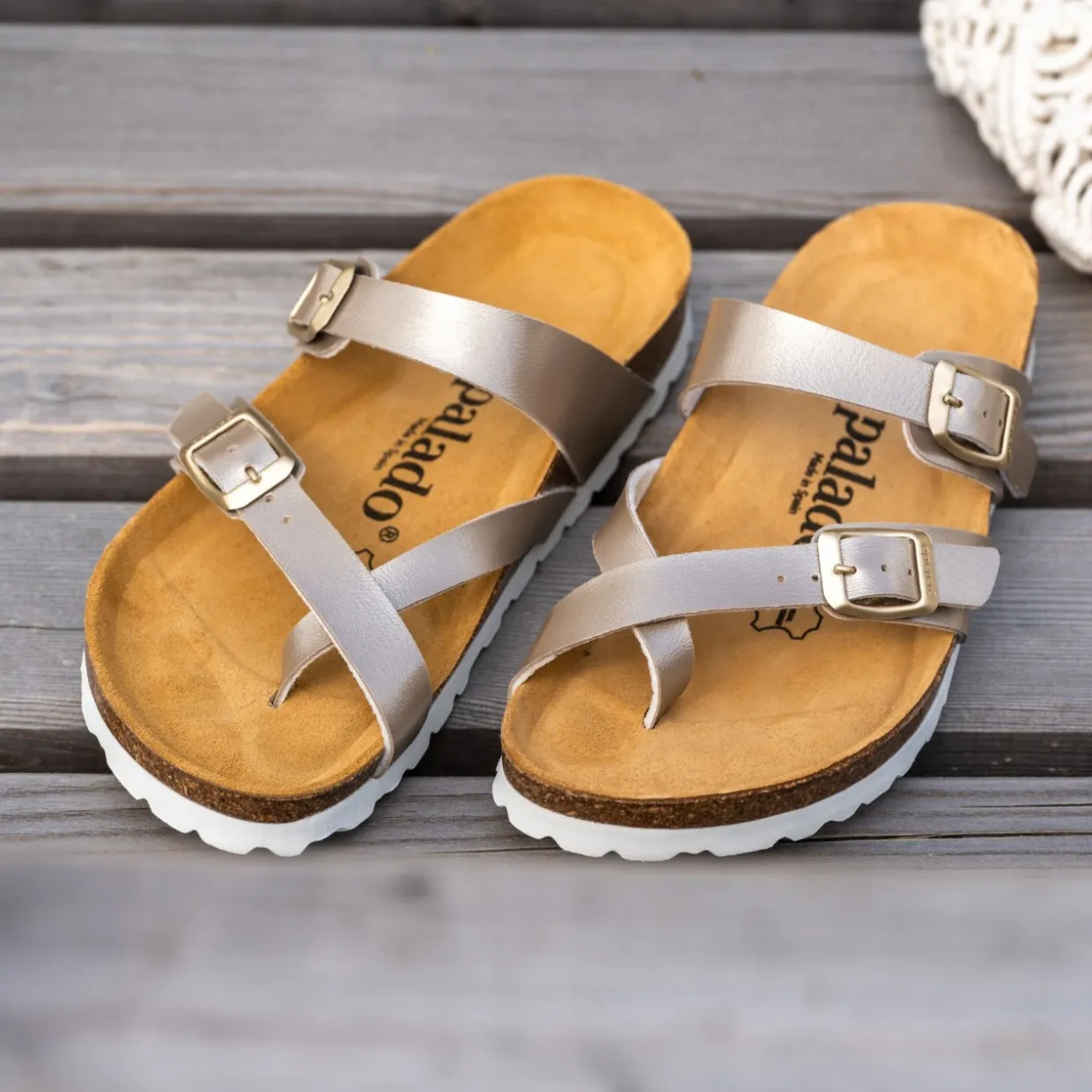 Palado Cres Metallic, Pantoletten, Damen, Beige