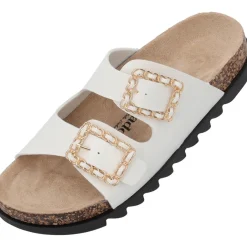 Palado Igies by Sila Sahin, Plateau-Pantoletten, Damen, Weiß