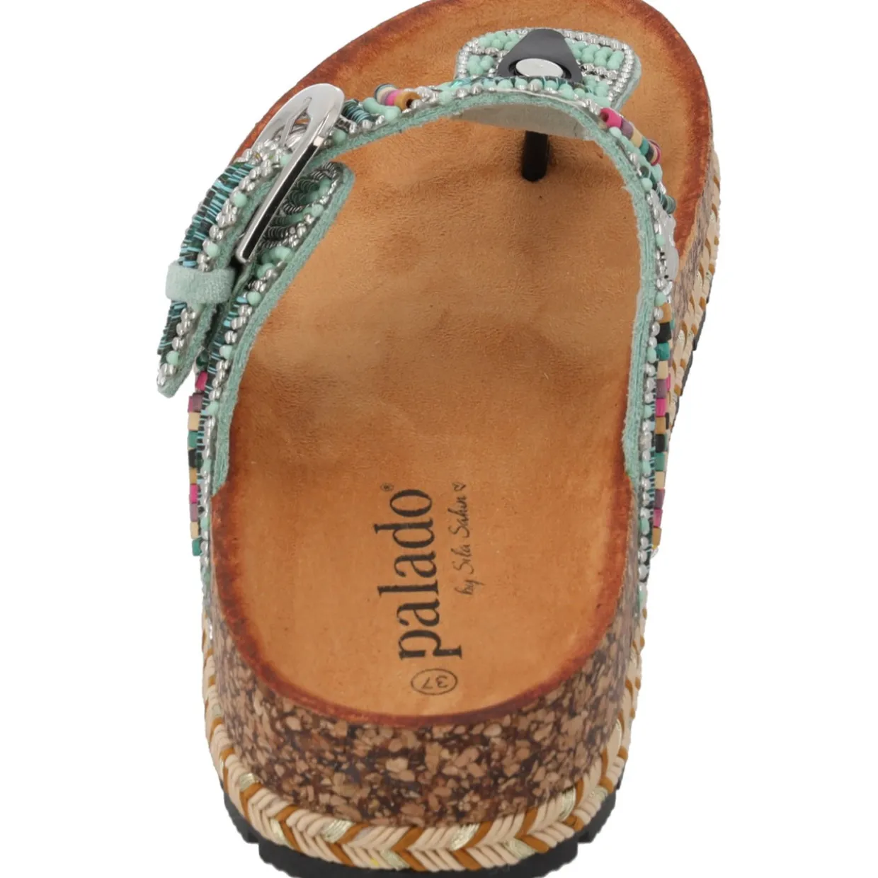 Palado Ikoh by Sila Sahin, Plateau-Pantoletten, Damen, Türkis