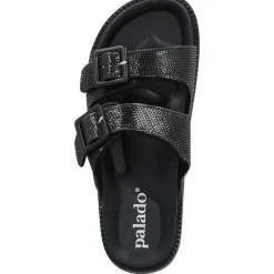 Palado Irisa, Plateau-Pantoletten, Damen, Schwarz Strass