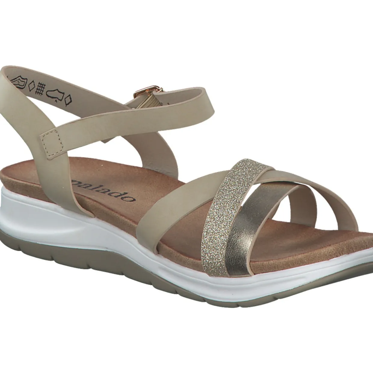 Palado Jantai, Sandalen, Damen, Gold