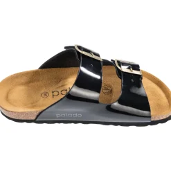 Palado Korfu Lack, Pantoletten, Damen, Schwarz/Gold