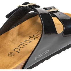 Palado Korfu Lack, Pantoletten, Damen, Schwarz/Gold