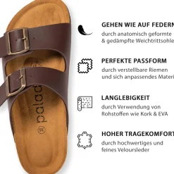 Palado Korfu Matt, Pantoletten, Damen, Dunkelbraun